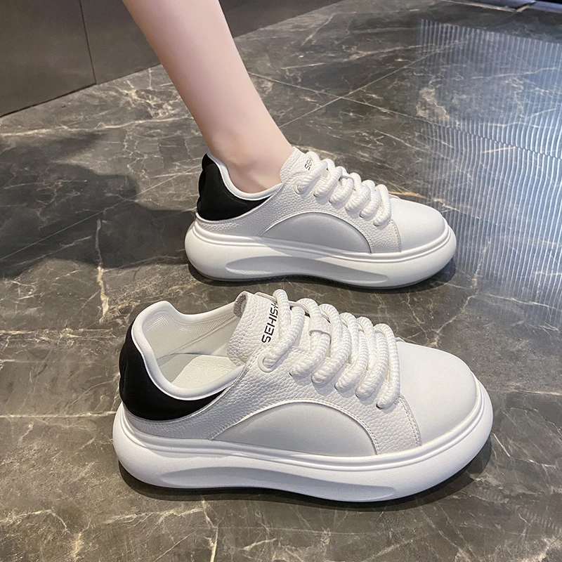 

Женские кроссовки на шнуровке, уличные дышащие кроссовки на толстой подошве, Вулканизированная подошва, весна 2023