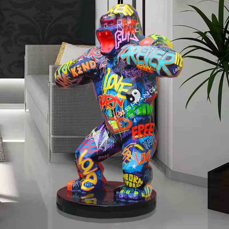 Открытый пейзаж большой бриллиант горилла детали для украшения пола FRP