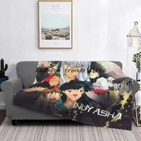 inuyasha flannel throw blankets classic japanese anime blankets for sofa couch lightweight thin bedroom quilt 09