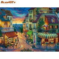 ruopoty unframe dream tower diy painting by numbers hand painted oil painting acrylic paint on canvas for home decor diycraft