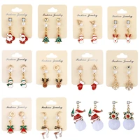 new christmas earrings for women snowman christmas tree santa claus drop earrings girls cute christmas festival jewelry gifts