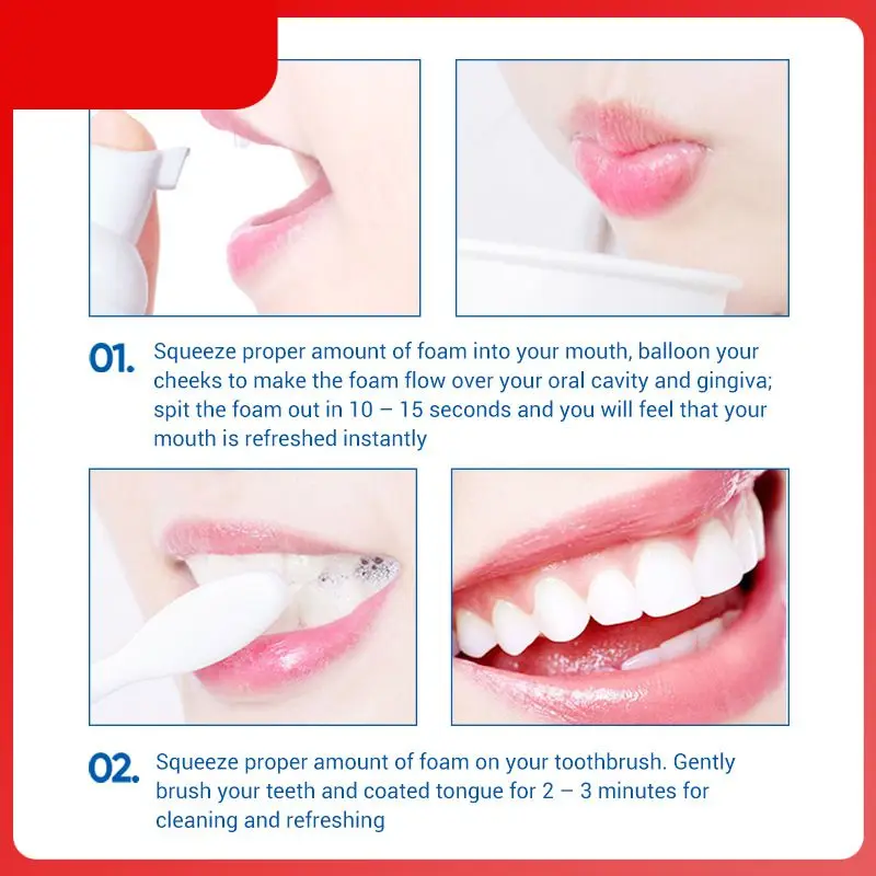 

Tooth Whitening Cleaning Mousse Remove Plaque Stains Oral Odor Fresh Breath Bright Teeth Toothpaste Care Tool 60g