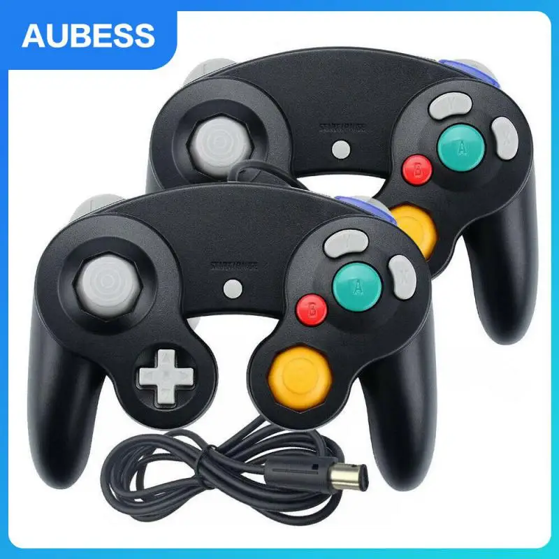 

Black Wired Ngc Controller Gamepad Singer Motor For Vibration Feedback Plug And Play Wired Gamepad Joypad High Quality Ergonomic