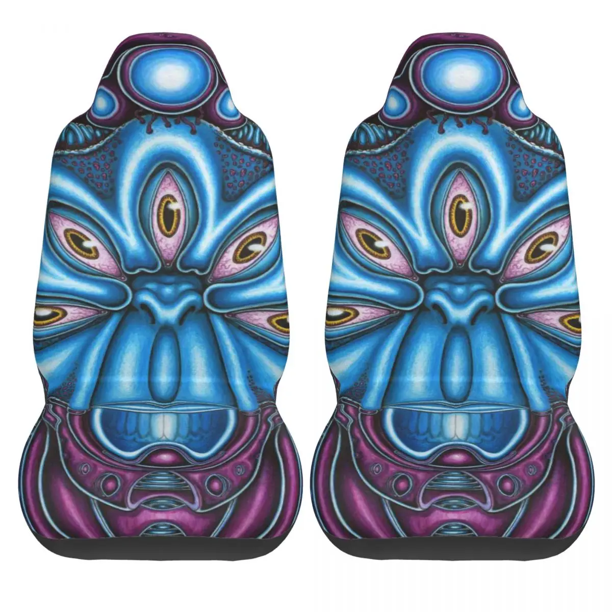 

2PCS Car Seat Covers Set Universal Fit Most Car covers Abstract Skull Car Seat Protector