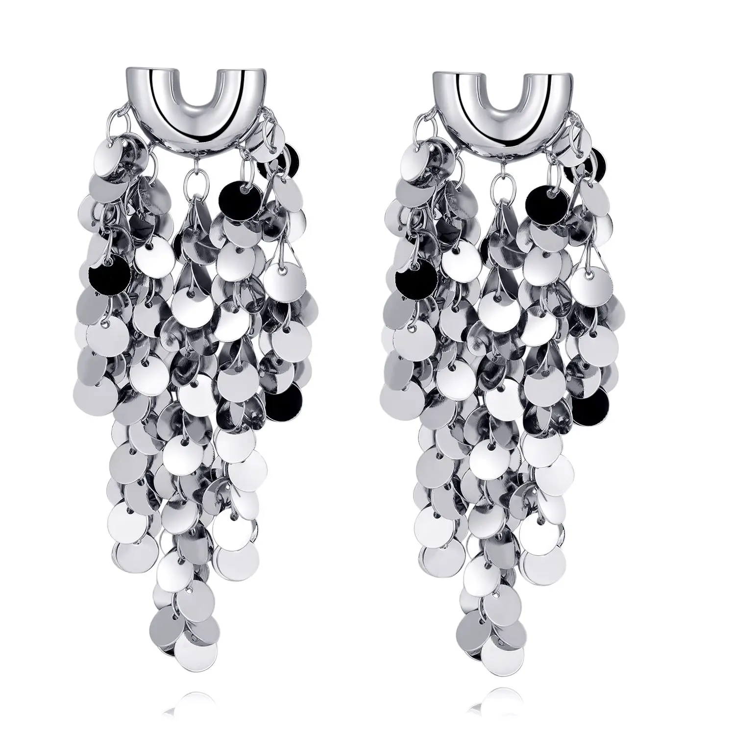 

Sunday18 Silver Color Women's Long Tassel Statement Earrings for Women