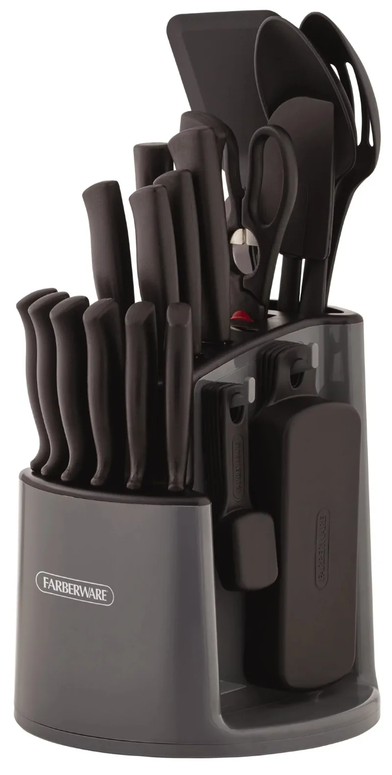 

Classic 30-piece Spin N Store Rotating Carousel Cutlery and Tool Set in Gray