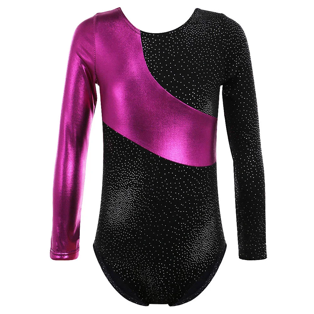 

Long-sleeved gilded girls' dance exercise suit children's ballet dress exercise suit gymnastics suit