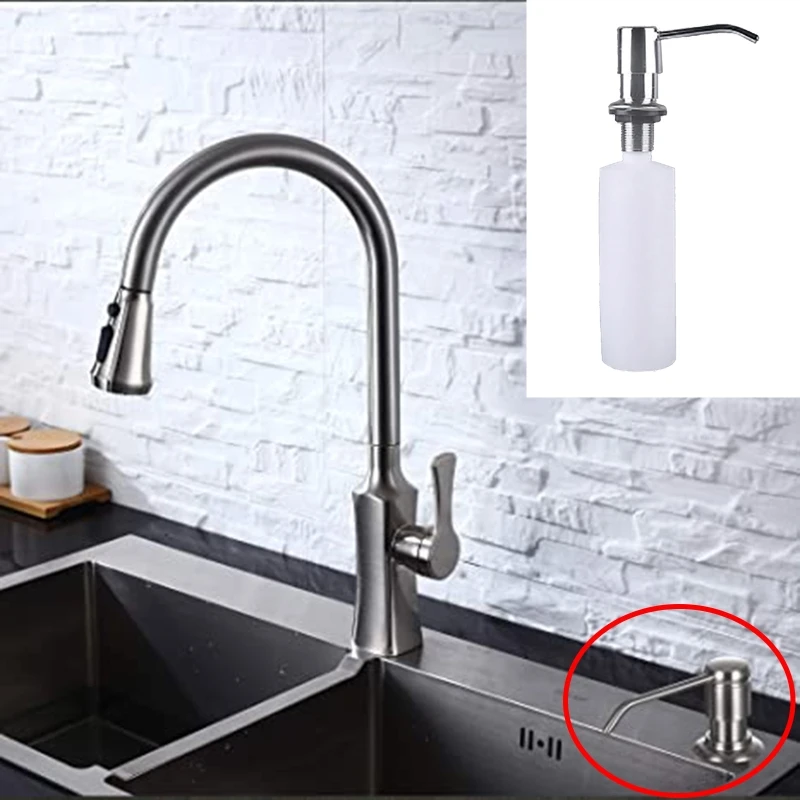 

Kitchen Sink Soap Dispenser Built in Design Sink Soap Dispenser 300ml Hand Wash Bathroom Detergent Liquid Easy Install