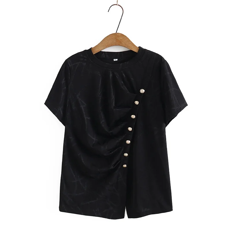 

Plus Size Women's XL-4XL Irregular Summer Tshirts Printed Slim Tops Oversized Casual Tee