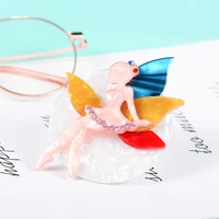 blucome new design cute acrylic pink angel brooch pins women%e2%80%99s brooch for coat suit bag hijab laple pins badage new year gifts
