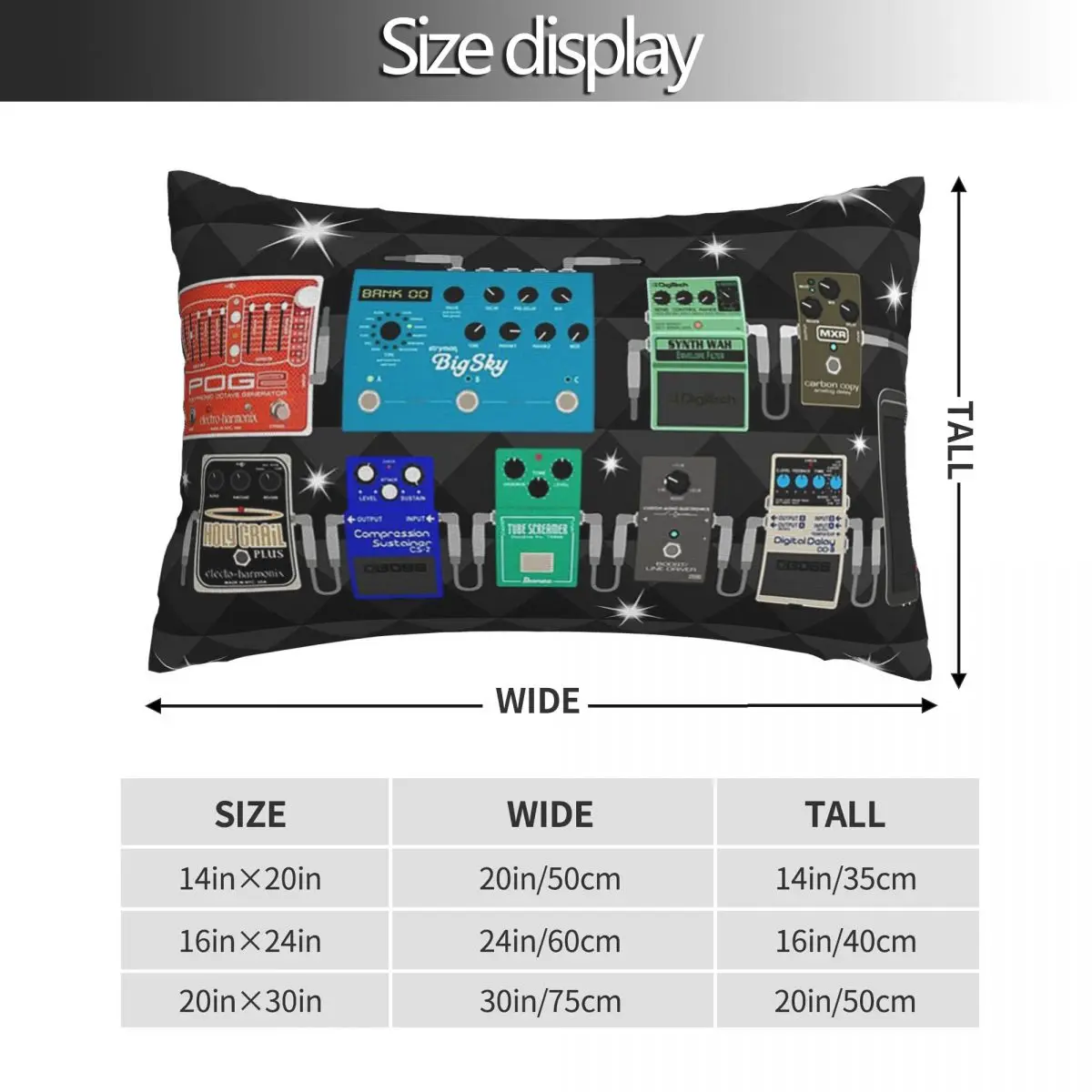 Фото Прямоугольная наволочка Pedalboard Of The Starz, декоративная наволочка для спальни, кровати, дома, комфортная декоративная подушка №4