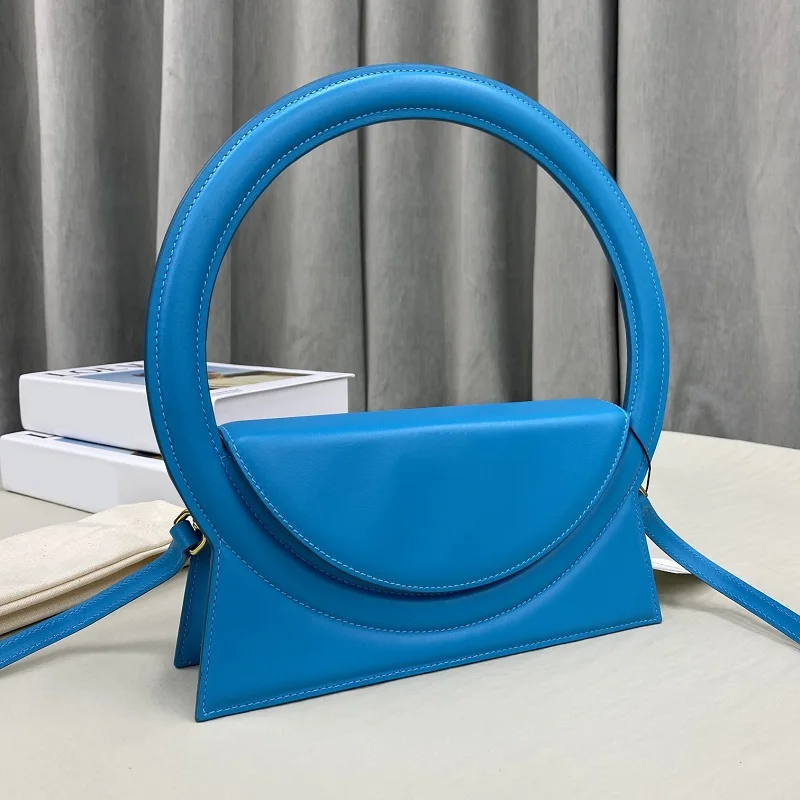 Fashion Big Circle Shaped Concave Shape Bolsas Design Hand Carry Handbags 2022 Designer Luxury Shoulder Crossbody Women's Bag