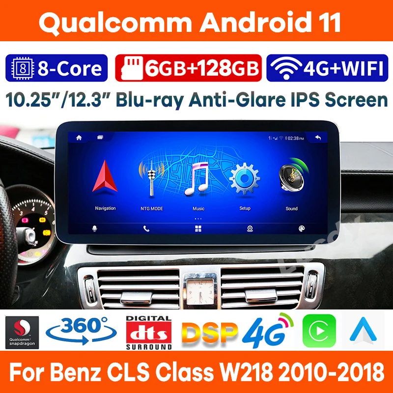 

Qualcomm 6+128G Android 11 Car Video for Mercedes Benz CLS Class W218 2011-2018 Auto Radio Stereo GPS CarPlay Screen Head Unit