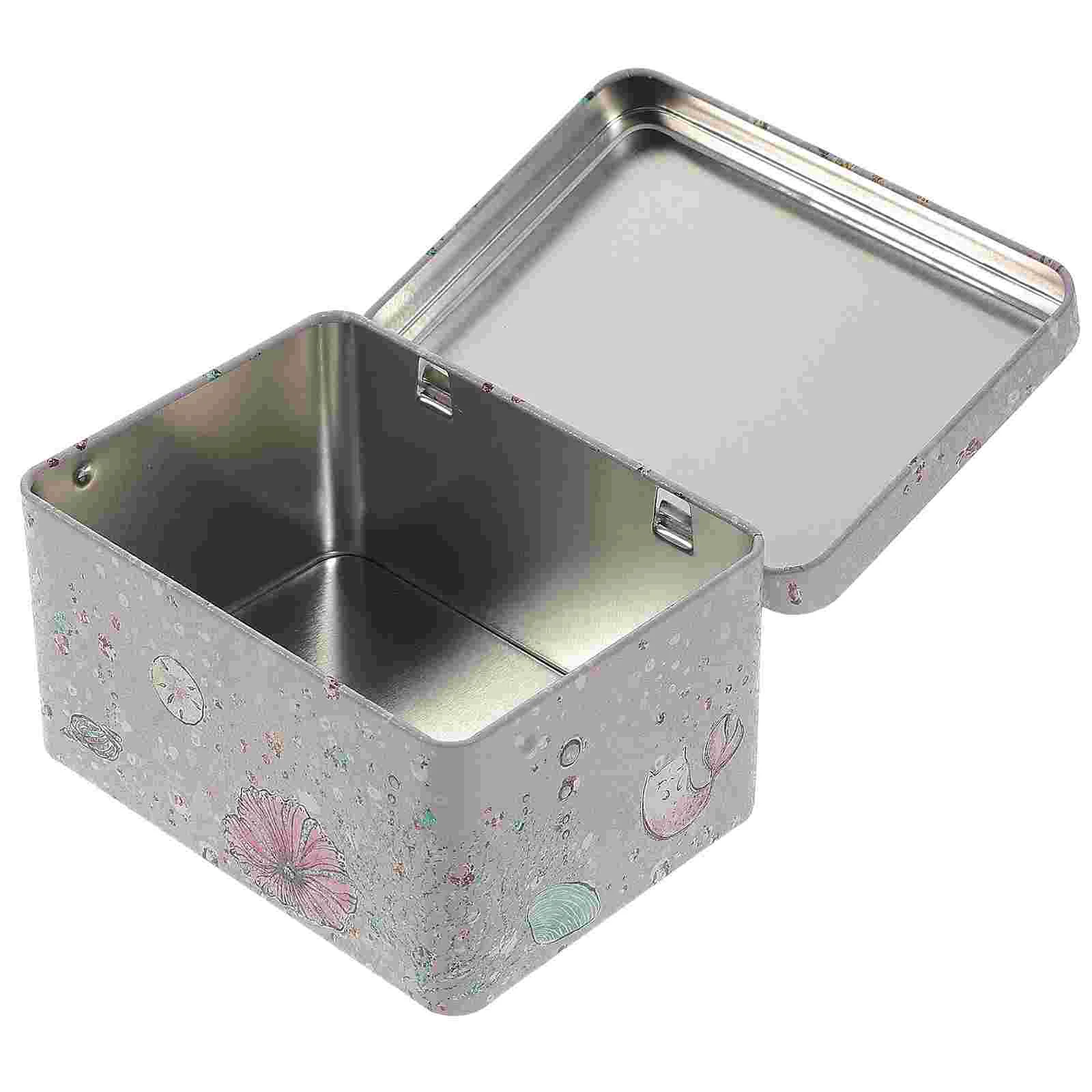 

Rectangular Tin Box Metal Tin Box with Lids Tinplate Boxes Portable Box Containers for Beads Jewelry Storage