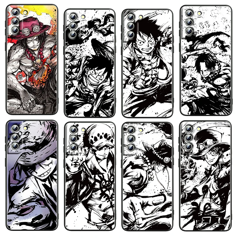 

Anime Art One Piece For Samsung Galaxy S22 S21 S20 FE Ultra Pro Lite S10 5G S10E S9 S8 Plus Black Shockproof TPU Phone Case