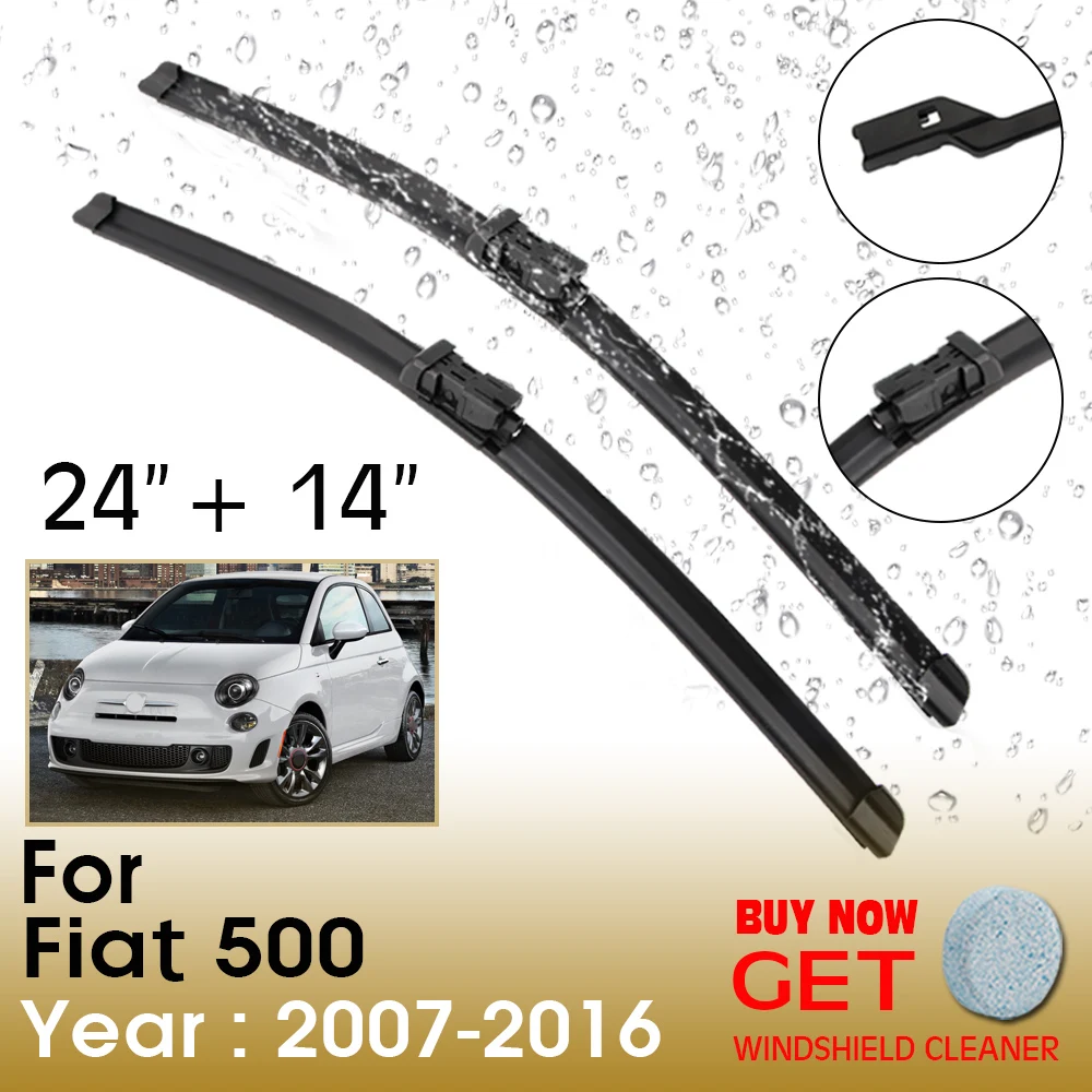 

Car Wiper Blade For Fiat 500 24"+14" 2007-2016 Front Window Washer Windscreen Windshield Wipers Blades Accessories
