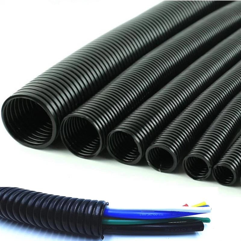 

2M Insulation Corrugated tube pipe nylon wire harness casing Cable Sleeves cord duct cover auto car Mechanical line protecter