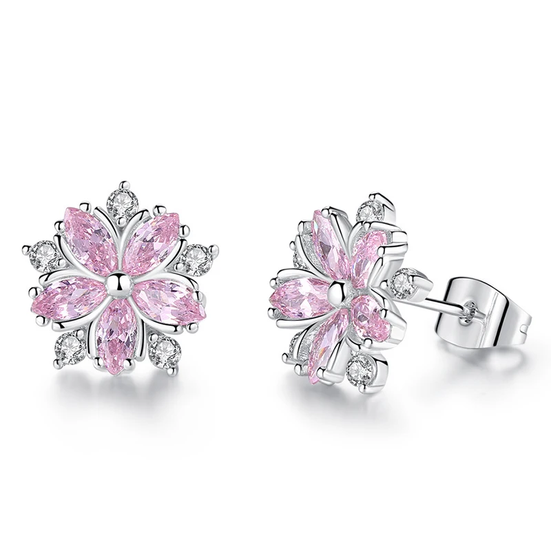 

Stylish Colorful Petals Cubic Zirconia Stud Earrings Exquisite and Charming Stud Earings 2022 Trend Jewelry Gift сережки