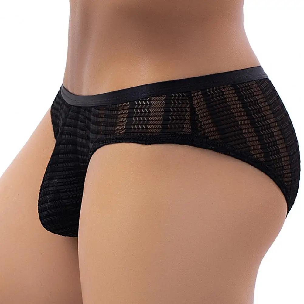 

Stylish Briefs Solid Color Elastic Men Briefs No Constraint Men Briefs