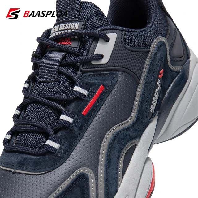 Baasploa Lightweight Running Shoes For Men 2023 Men's Designer Leather Casual Sneakers Lace Up Male Outdoor Sports Shoe Tennis 6