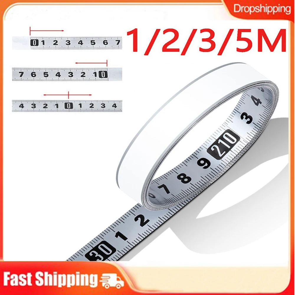 

1-5m Stainless Steel Miter Track Tape Measure Self Adhesive Metric Scale Ruler Rust-Proof Durable And Wear-Resistan Ruler
