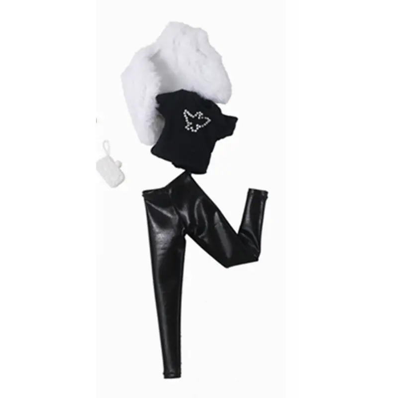 Комплект одежды для куклы 11 5 дюйма белая меховая куртка рубашка брюки Барби