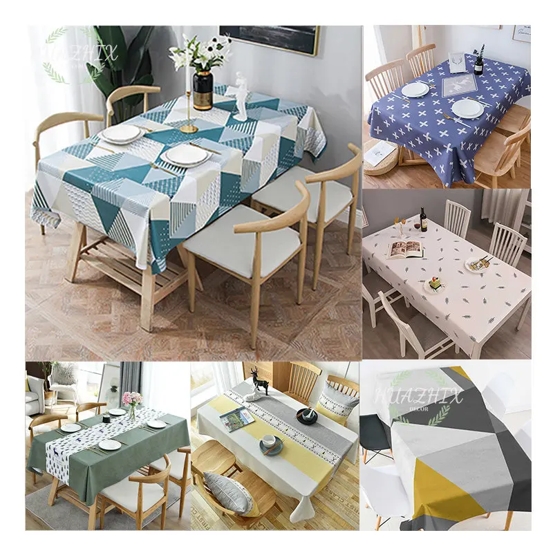 

Nordic Style Simple Geometric Waterproof Tablecloth Rectangular Table Cloth Cover Dining Tablecloth Mantel Desktop Aesthetics