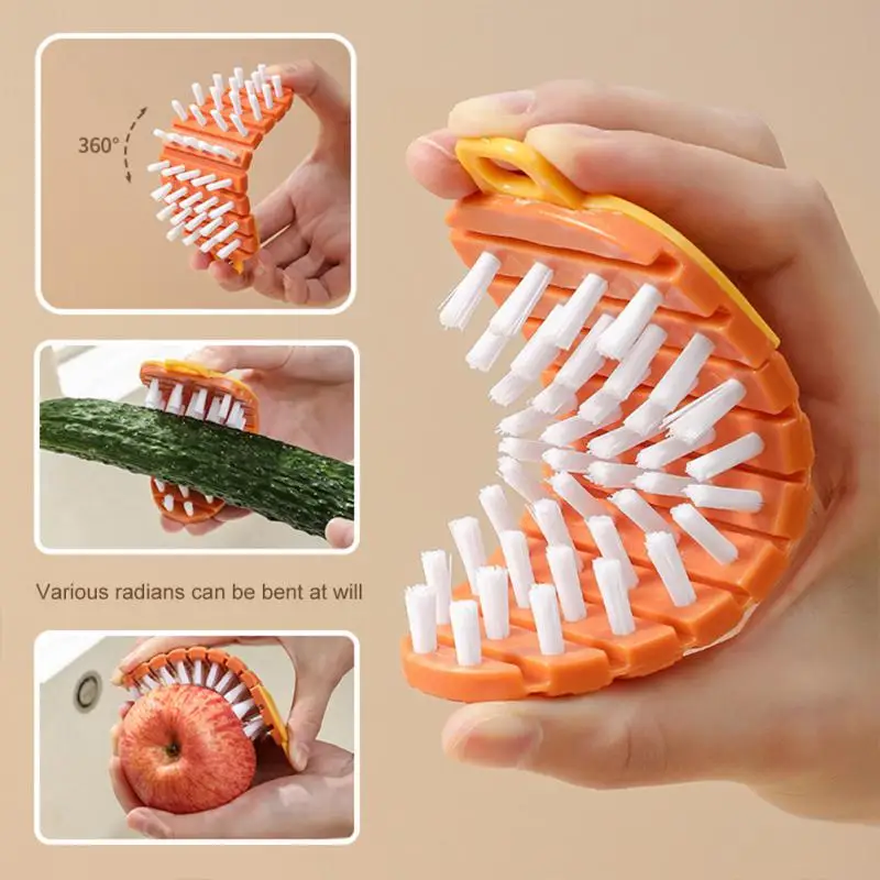 

Fruit And Vegetable Brush Multifunctional Vegetable Kitchen Fruit And Vegetable Kitchen Accessories Cleaning Brush Flexible