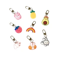 cartoon fruit lovely key chain mens and womens boys and girls bag pendant rainbow key ring accessories couple gift