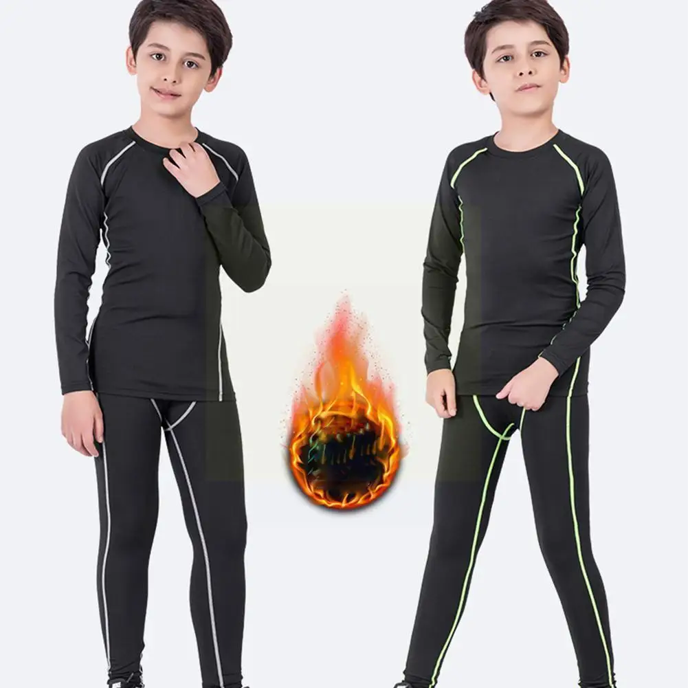 

Winter Children's Sports Suit Quick Drying Thermal Underwear For Boys And Girls Basketball Football Compression Sportswear G1z9