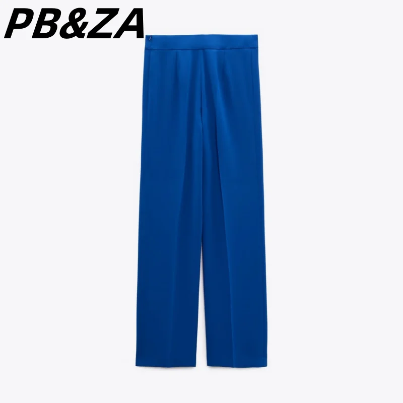 

PB&ZA 2023 New Women's Clothing Simple Style Solid Color High Waist Long Loose Pants Women 4043066