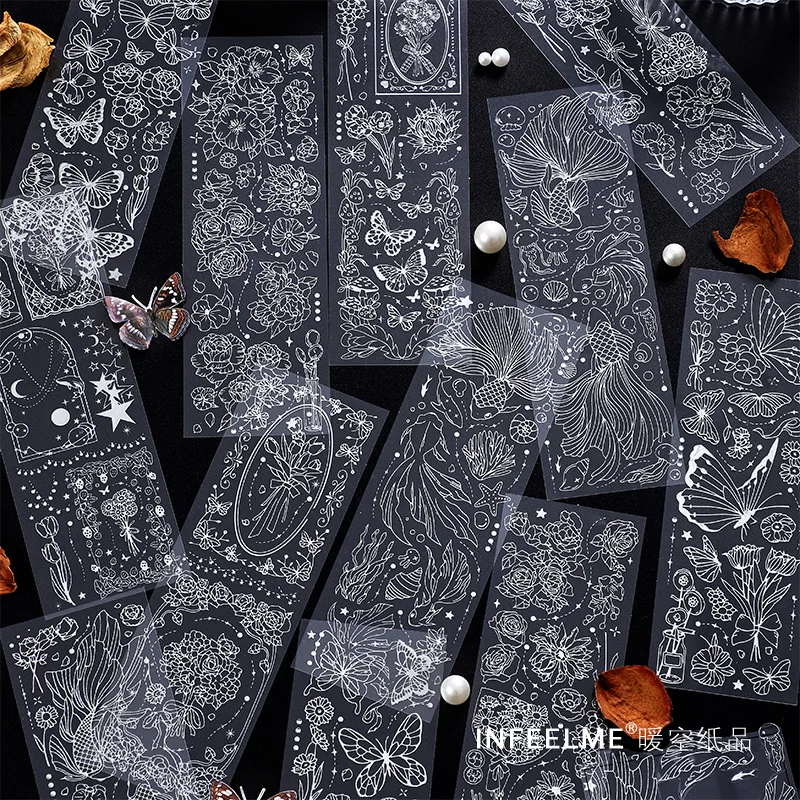 

3pcs/lot Memo Pads Sticky Notes streamer Impressions Junk Journal Diary Planner Stickers Scrapbooking Decorative DIY Craft