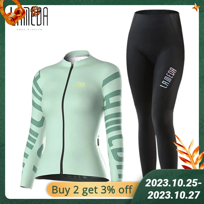 

LAMEDA Women's Bicycle Blothing Suit Professional Quick Drying Long Sleeve Pants Highway Cycling Cycling Jersey Set