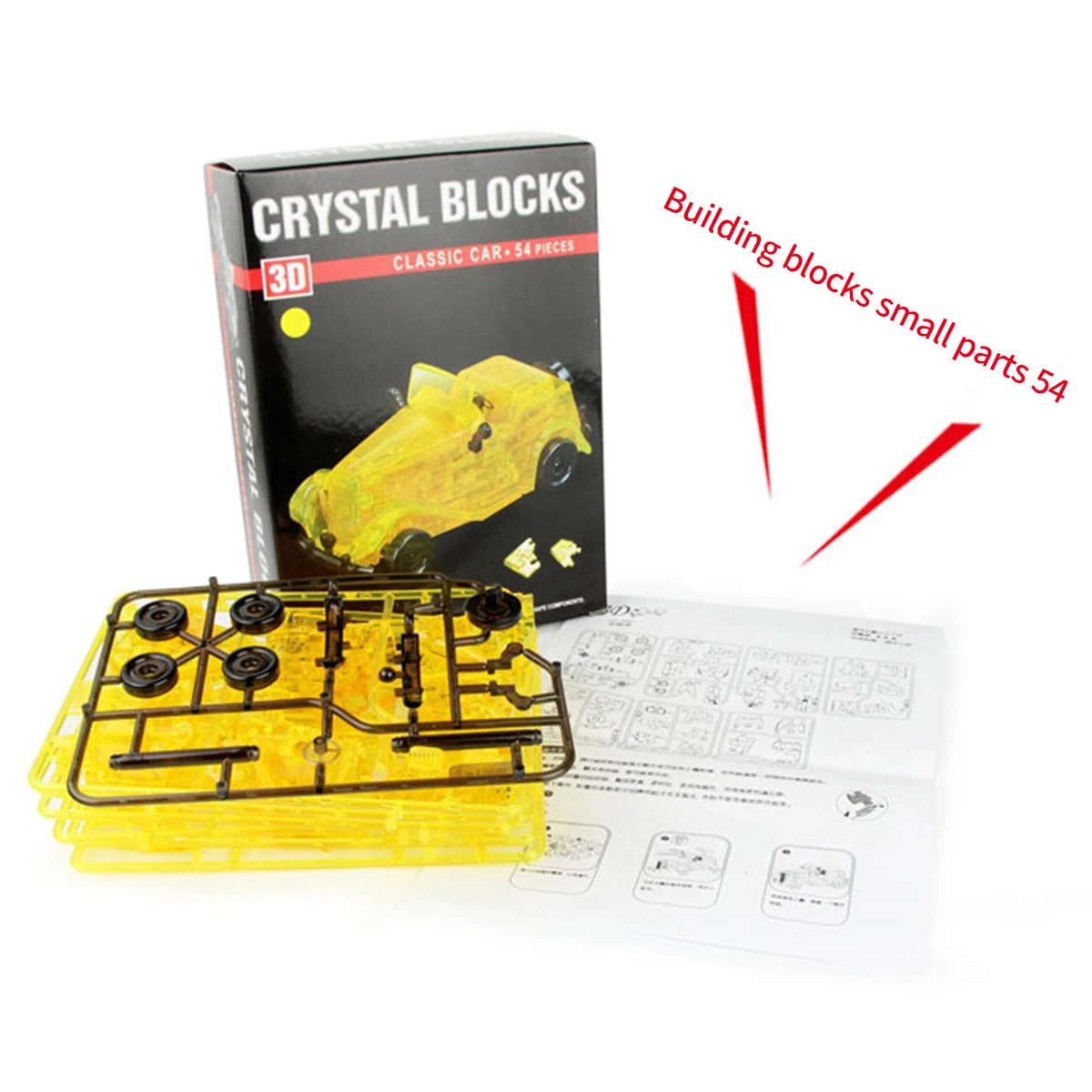 

54 шт. Забавные 3D пазлы с кристаллами для творчества, Классическая модель автомобиля, Сборная модель, строительный блок для творчества, забав...