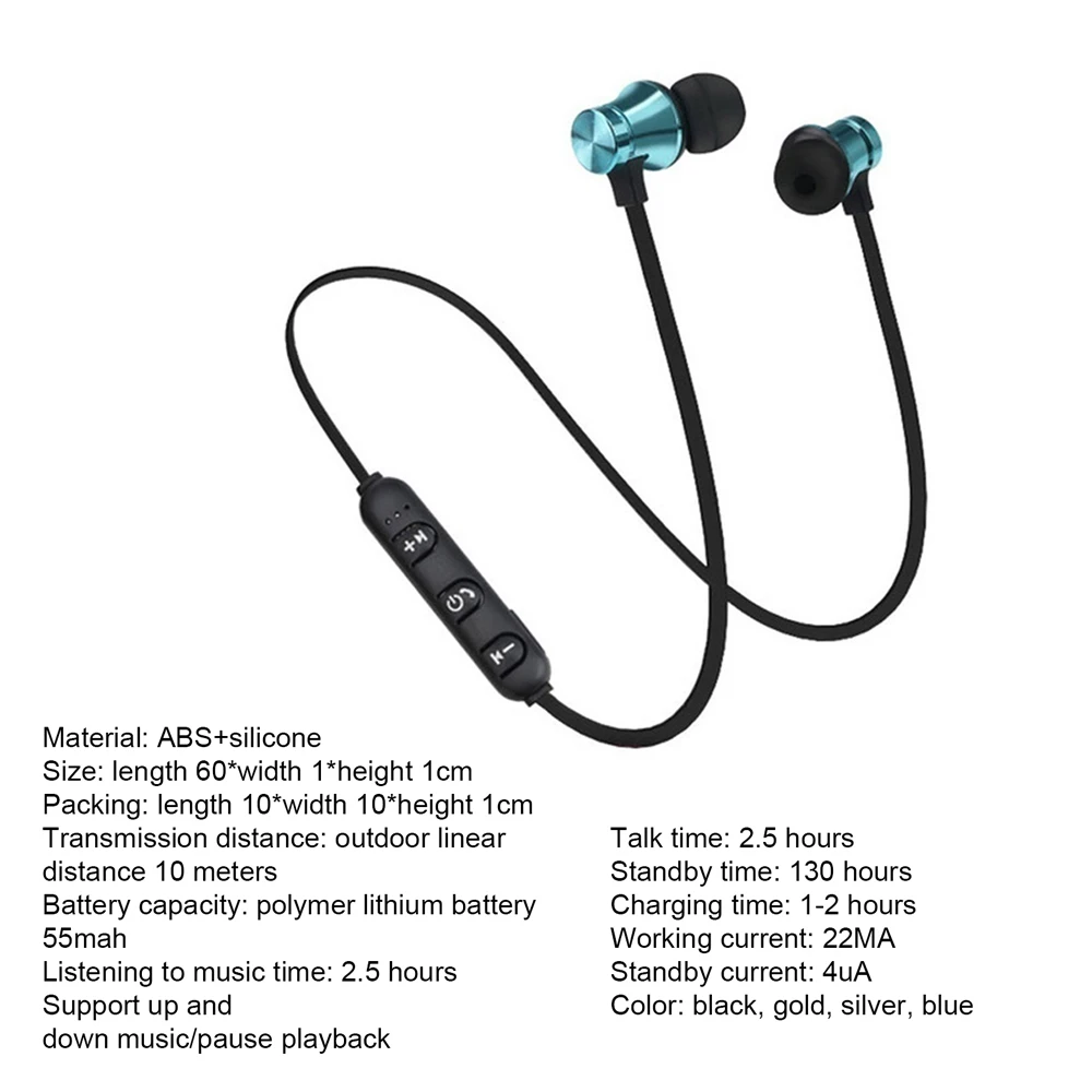 

XT11 Magnetic Wireless Bluetooth 4.2 Earphone Nusic Headset Ear Phone Neckband Sport Headphone Earbuds With Mic For Smart Phones