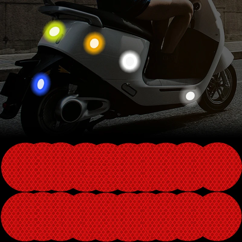 

10 шт., светоотражающие наклейки на бампер автомобиля, светоотражающая предупреждающая лента, безопасные наклейки-отражатели, наклейки, предупреждающие наклейки о безопасности, 5 см