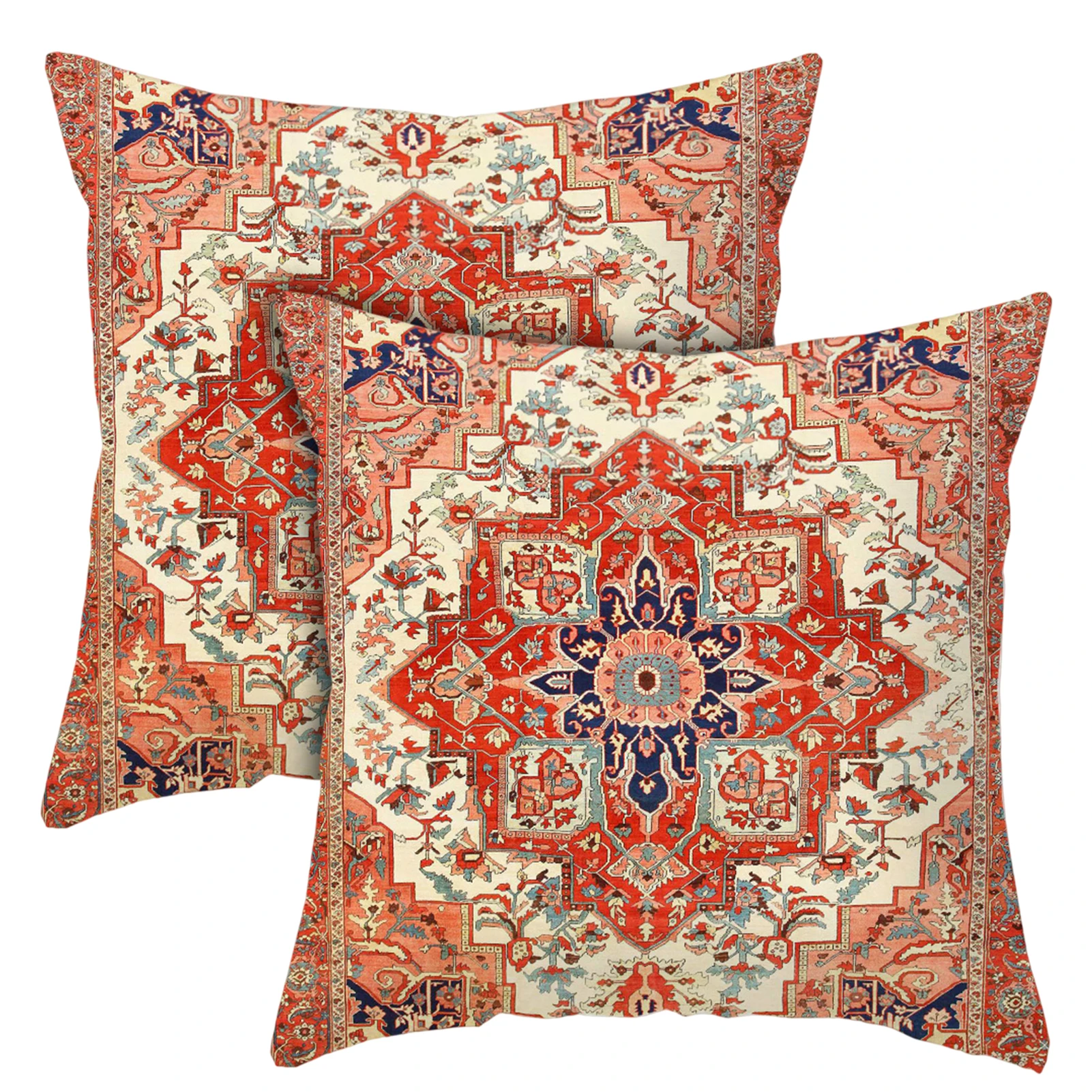 

2pcs Decorative Gifts Soft Easy To Put On Throw Pillow Covers Sofa Wear Resistance Skin Friendly Carpet Pattern Indoor For Couch