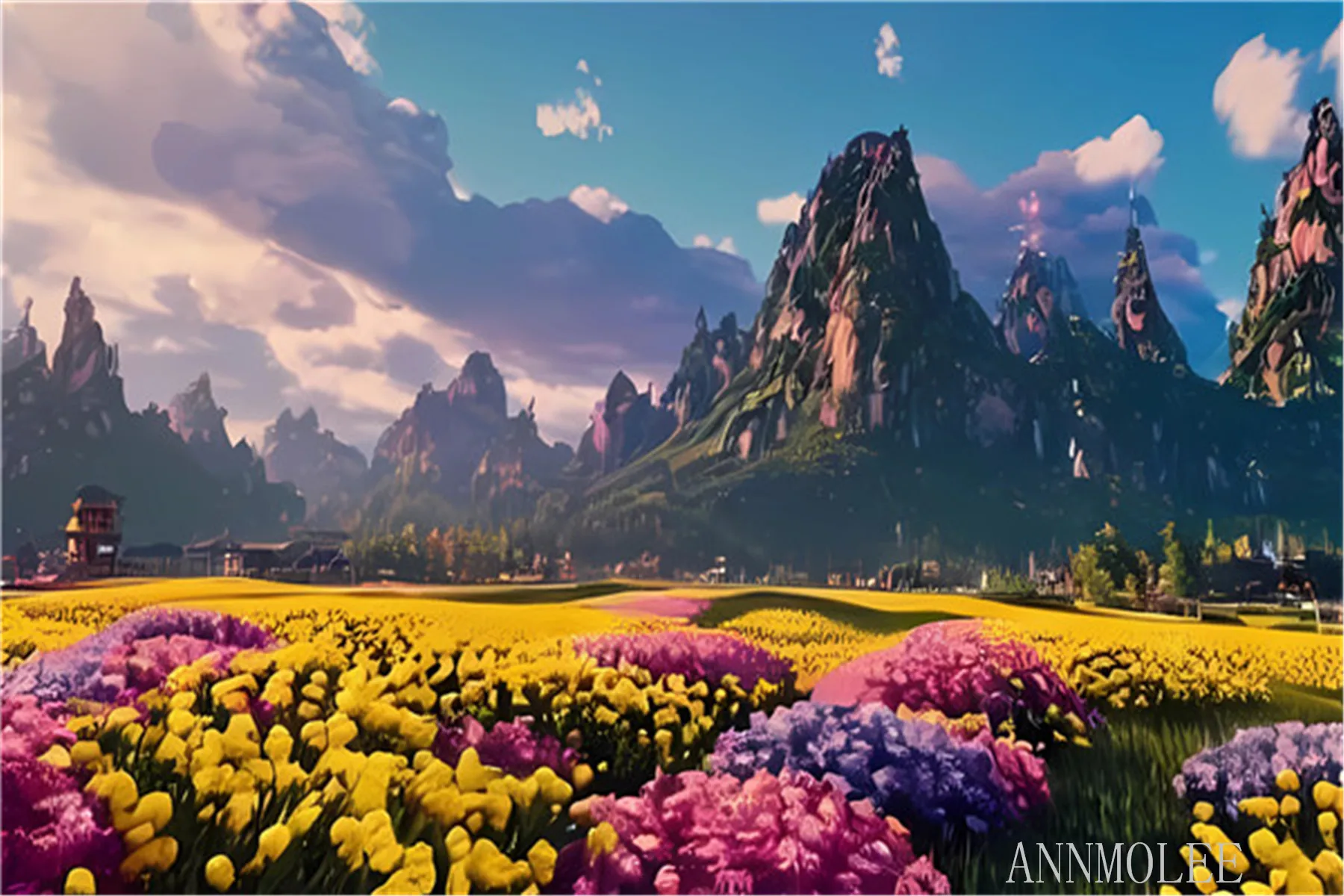 

Jigsaw Puzzles for Adults High mountains, flower beds Formation Wooden DIY Toys Gift for Intellective Home Decoration