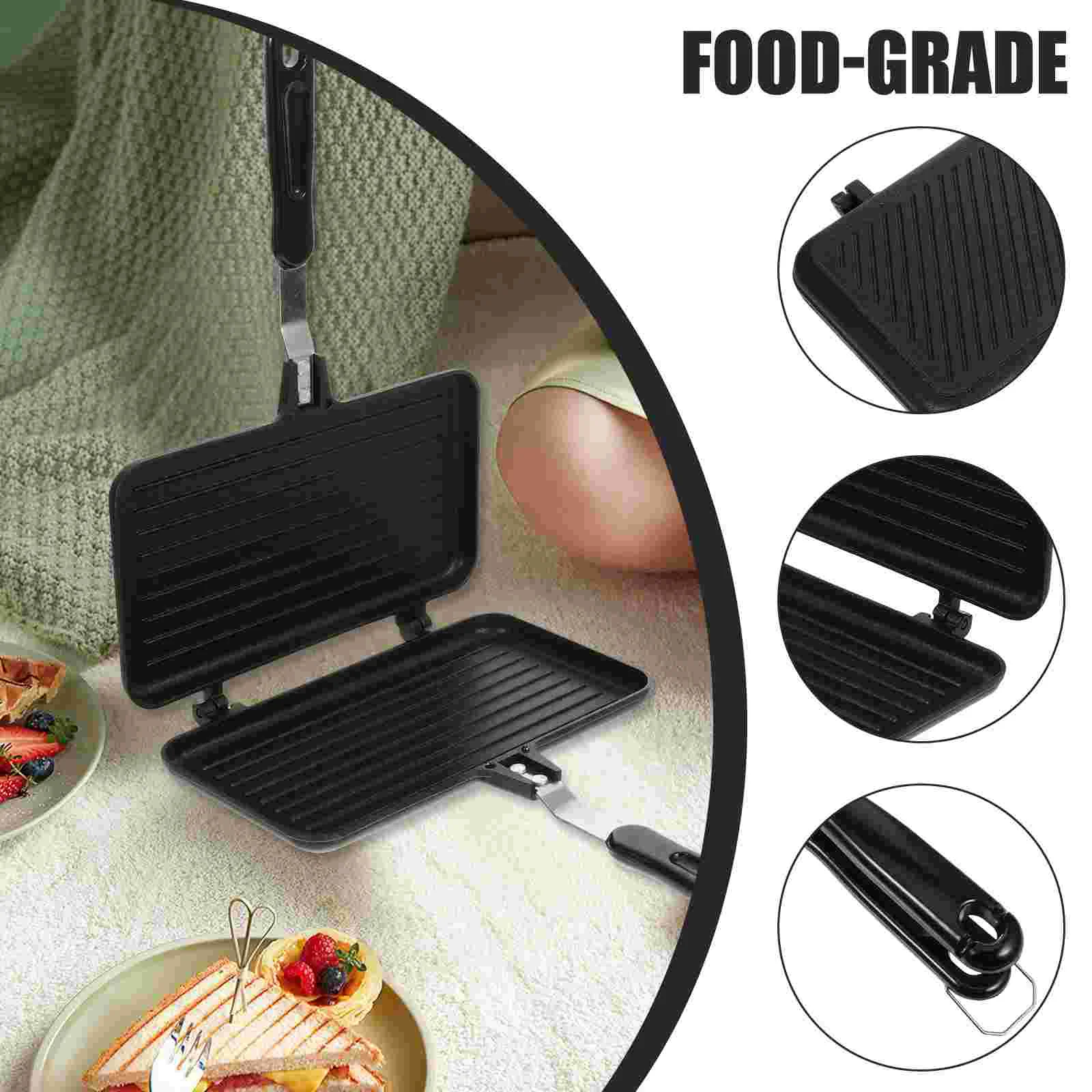 Тостер-пресс-гриль сковорода с антипригарным покрытием антипригарная