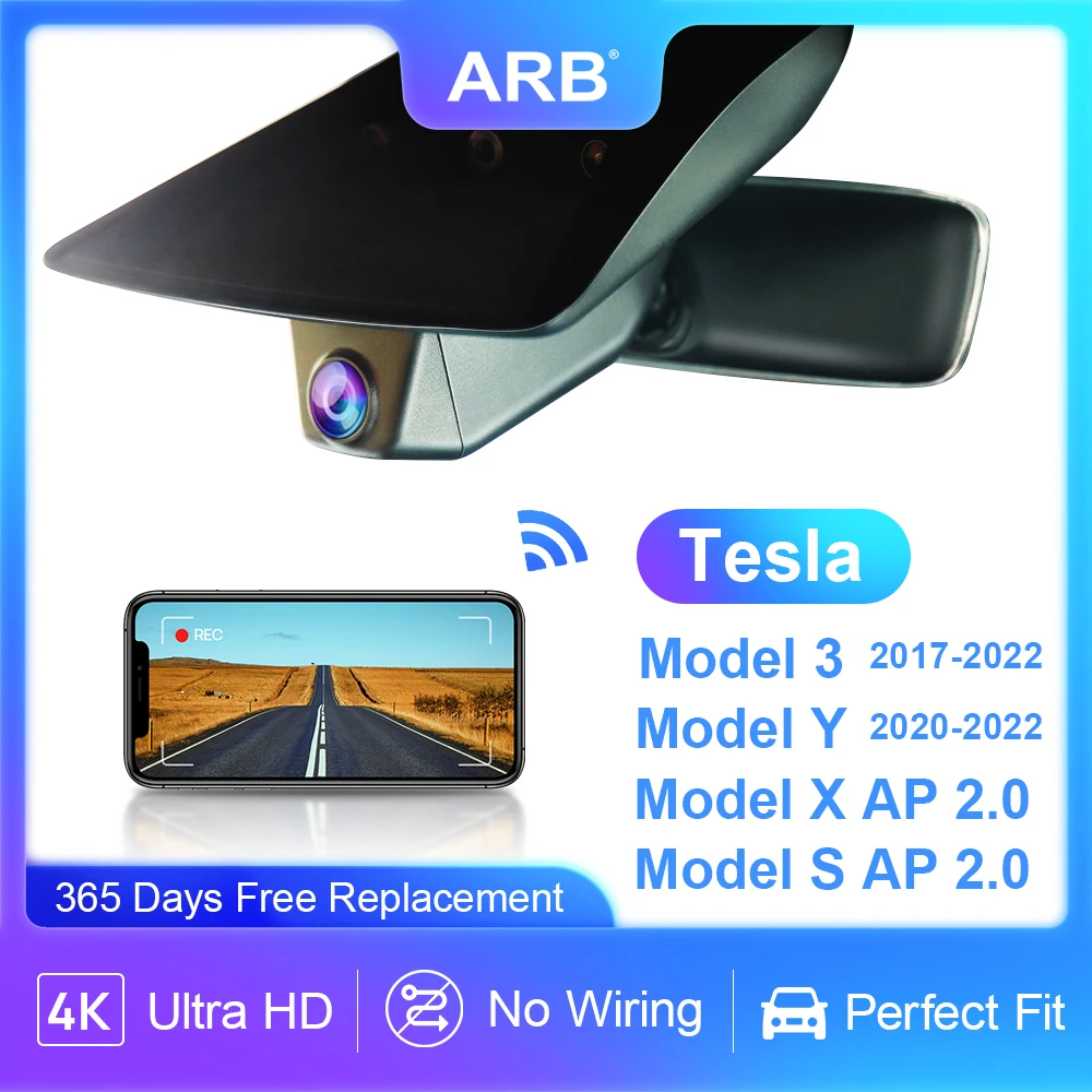 Dash Cam for Tesla Model 3 Model Y Model X Model S ARB Car DVR 4K 2160P WIFI Car Dash Camera Vehicle Camera USB Power