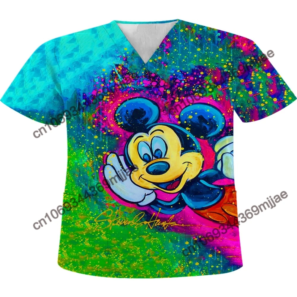 

Disney Nurse Uniform Pocket Korean Streetwear Y2k Clothes Women Tops Harajuku Fashion Woman Blouses 2023 Summer Short Sleeve Yk2
