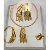 fashion jewelry set for women gold color dangle earrings necklace wedding jewelry sets 2022 african bridal gift accessory
