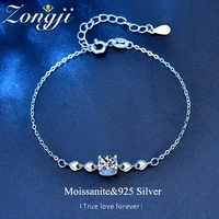 925 sterling silver bracelet female love bull head inlaid 0 5ct moissanite popular jewelry simple bracelet jewelry