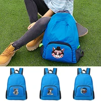 portable folding unisex backpack outdoor sport bag samurai print women men hiking travel bag for camping cycling storage daypack