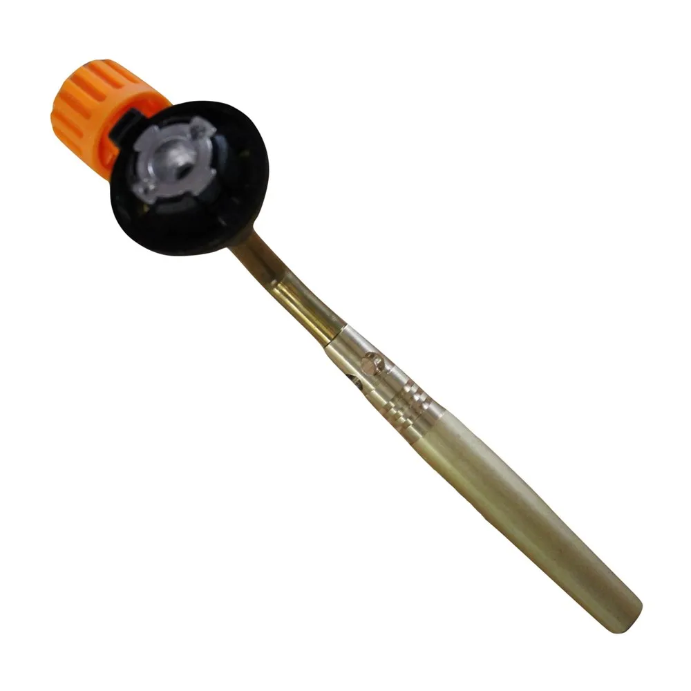 Горелка газовая на баллон латунь свободное вращение 360° пламя 1300° 70х195мм