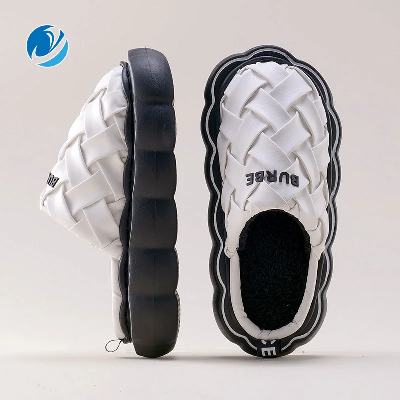 

Женские хлопковые тапочки, модные уличные зимние теплые тапочки с перекрестными ремешками и цветочной подошвой, Прямая поставка