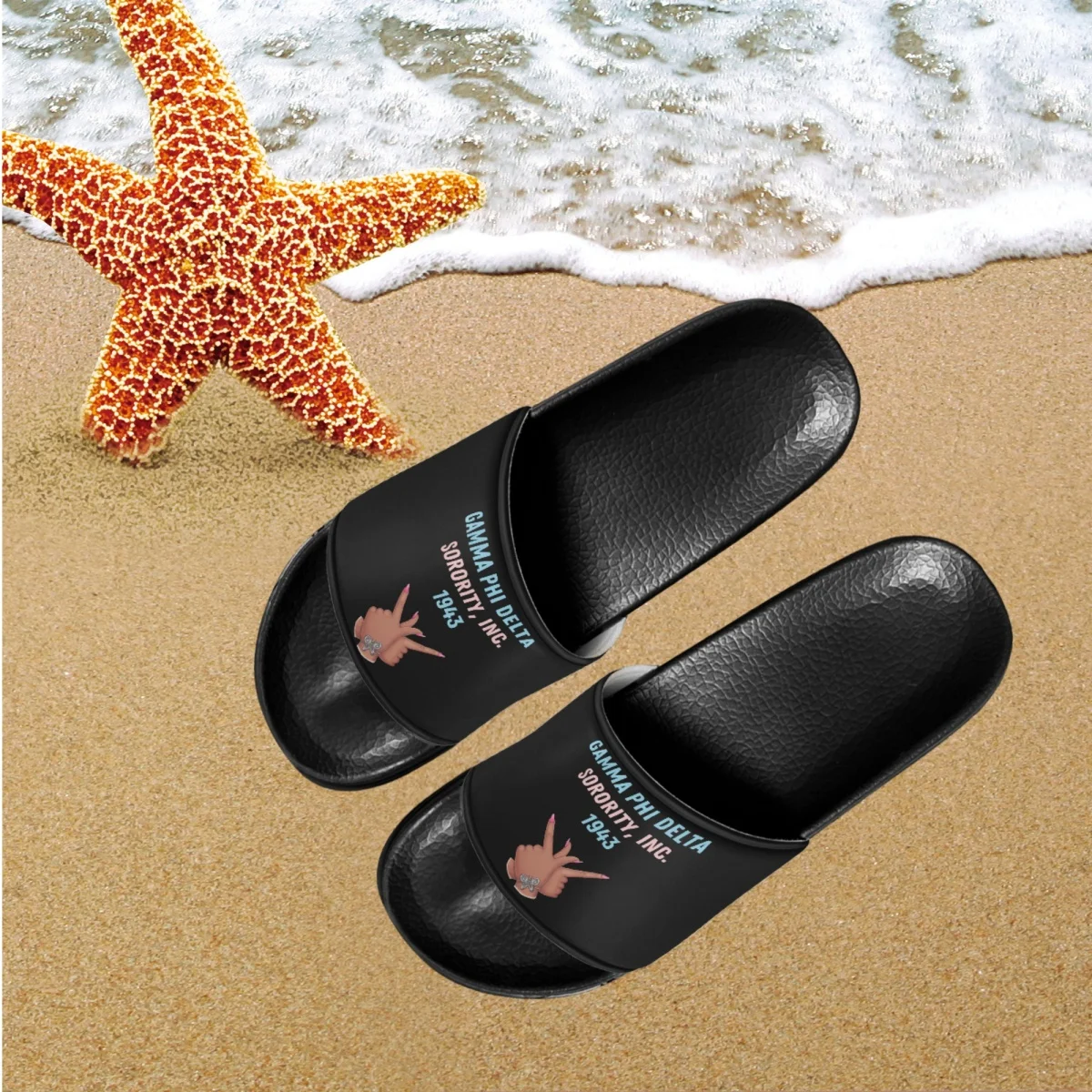 Gamma Phi Delta Fashion Women Slippers Summer Home Bathroom Anti Slip Beach Sandals Printing Shoes Suitable Indoor and Outdoor