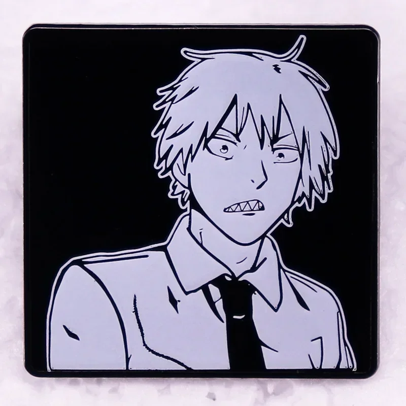 

Anime Chainsaw Man Denji Cartoon Metal Enamel Backpack Bag Lapel Badge Brooch Pin