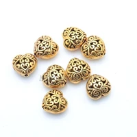 big hole zinc alloy hollow out heart shape metal beads for needlework fashion charm for jewelry finding diy 14x14mm 20pcs lot