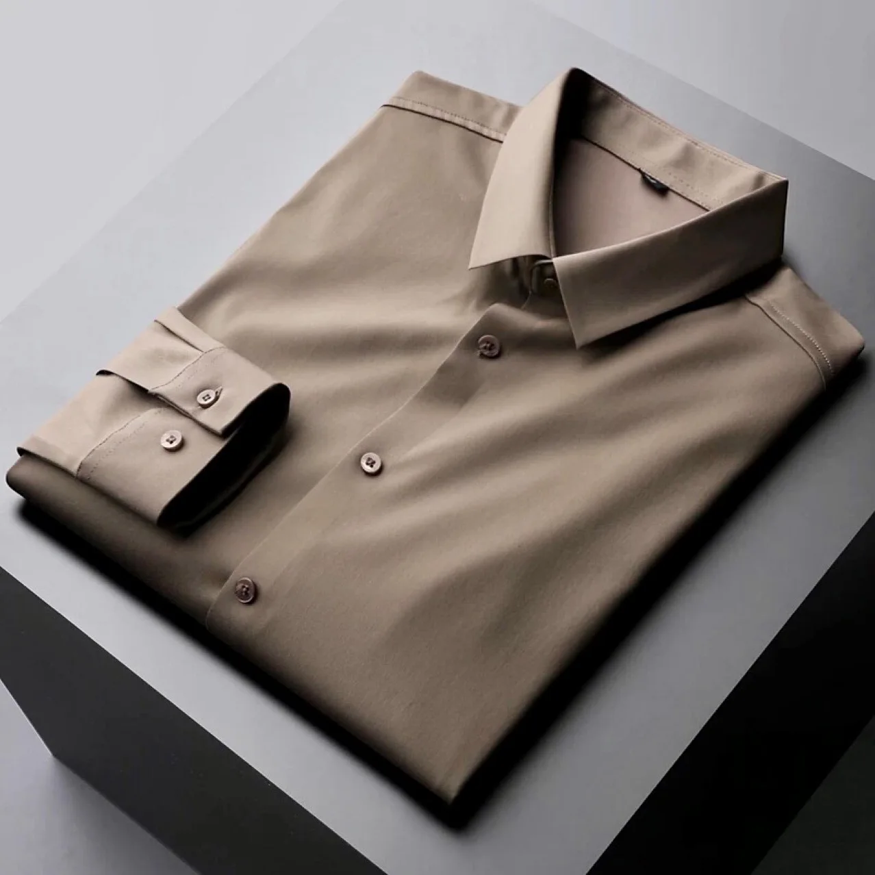 

English Style Men's Luxury High Elasticity Seamless Shirts/Male Slim Fit Fashion Casual Office Dress Long-sleeved Shirt M-4XL